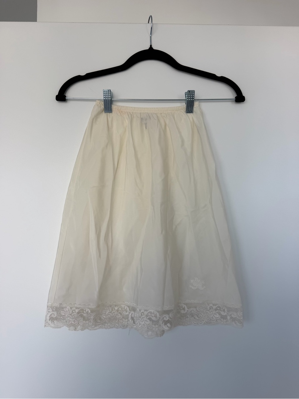 Dior Classic Cream Half Slip Skirt with Lace Hem